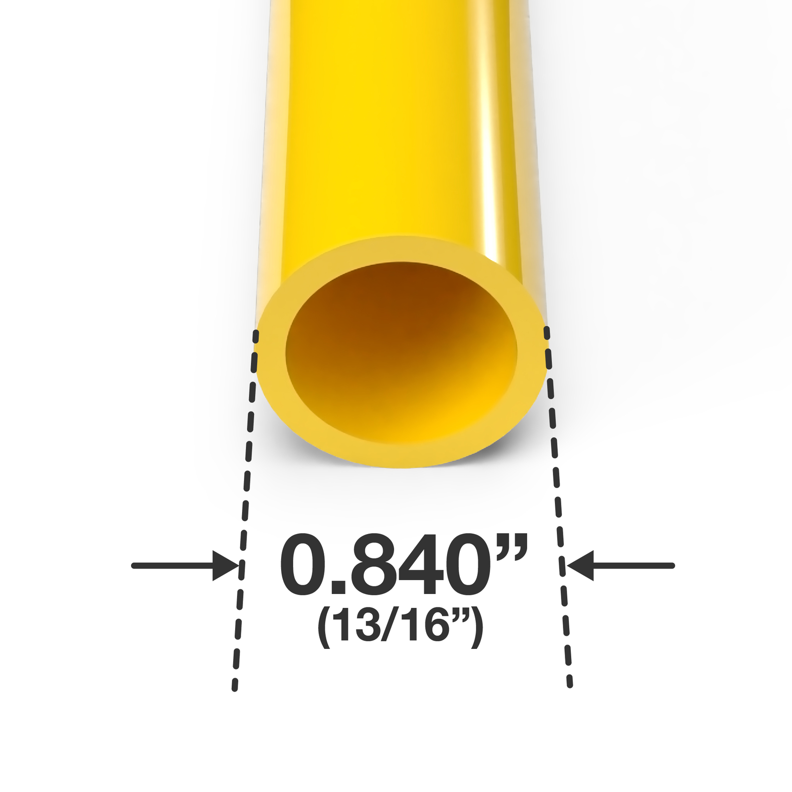 1/2″ Sch 40 Furniture Grade PVC Pipe, 40″L, Yellow (3-PK), FORMUFIT-Made in US