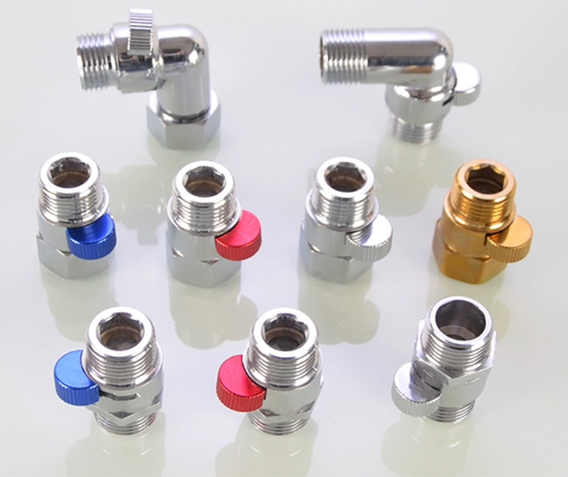 1/2″ Brass Shut Off Valve Water Tap Connector Faucet Thread Adapter Sink On-Off