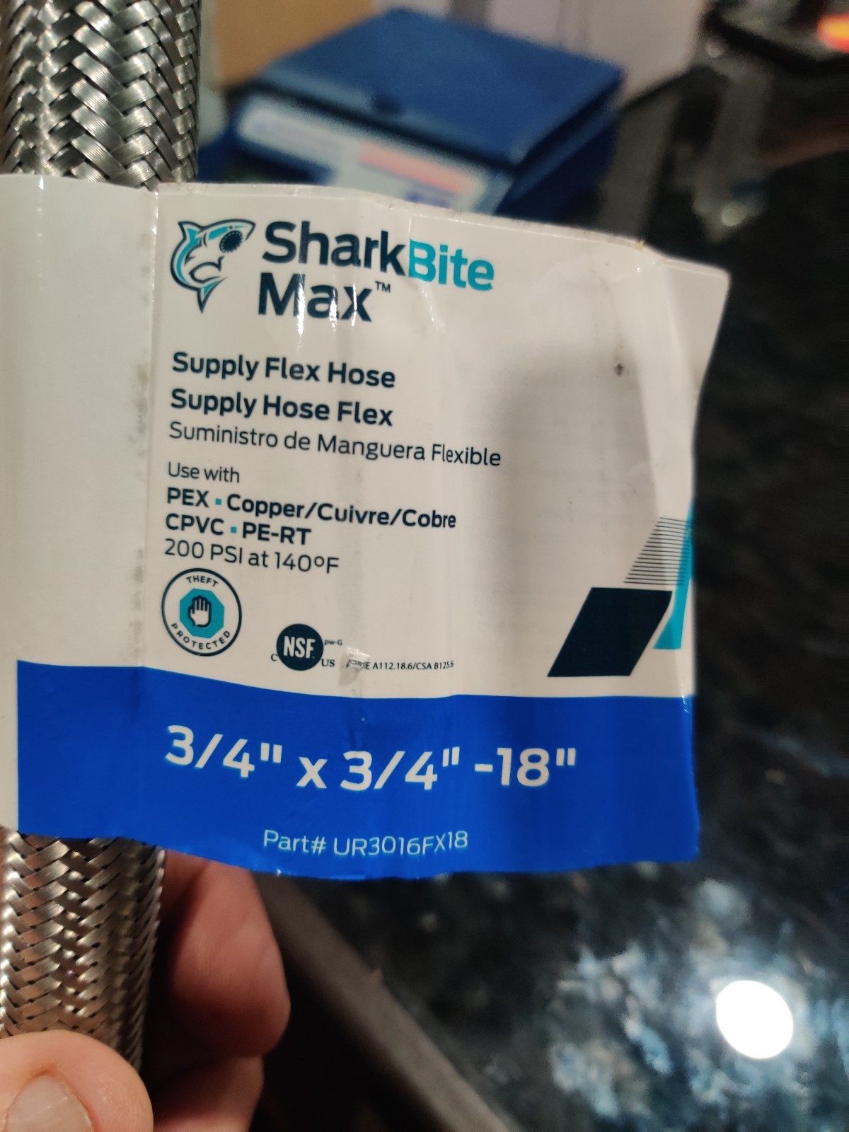 2x SharkBite Max 3/4″ x 3/4″ Water Heater Hose Connector 18″ UR3016FX18 pair