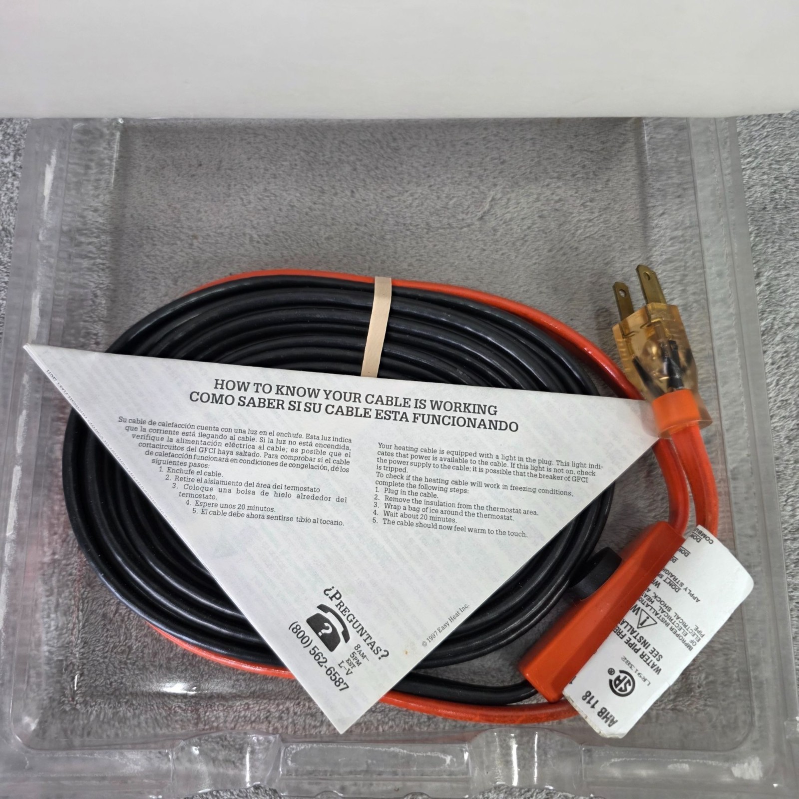 Frost King Electric Water Pipe Heat Cable 18 Feet For Metal & Plastic Pipes