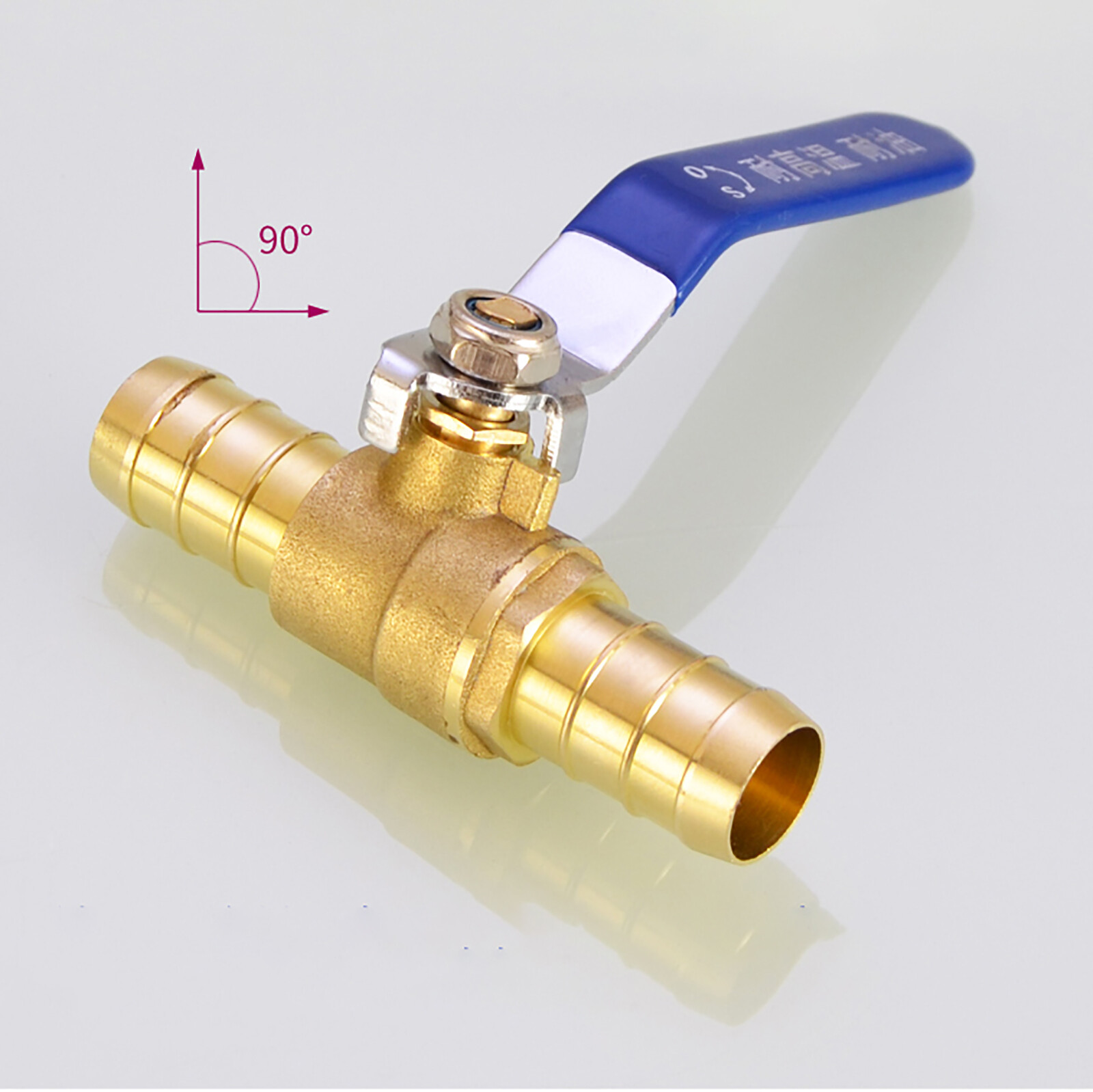 8/10/12/16/19mm Hose Barb Inline Brass Water / Air Fuel Line Shut-off Ball Valve