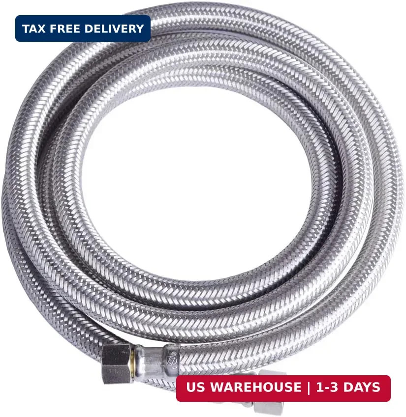Hydro Master Braided Stainless Steel Dishwasher Connector with Elbow 72 inches 3