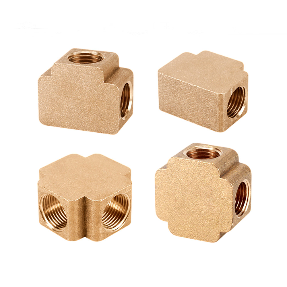 1/8″ 1/4″ 3/8″ BSP Female Brass Tee 3 Ways / Cross 4 Ways Pipe Fitting Connector