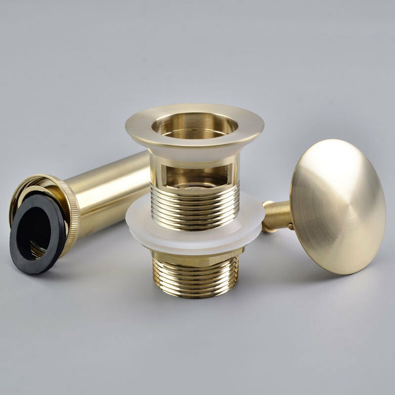 Brushed Gold Color Basin Pop up Drain-pipe Basin Sink Drain Pipe with/Overflow