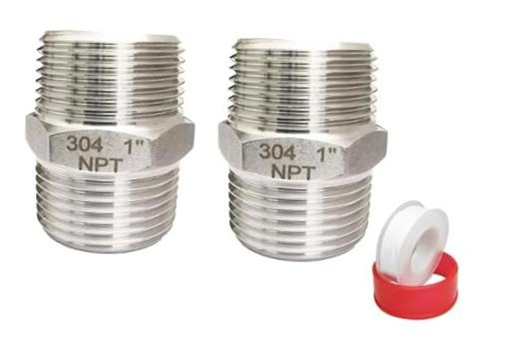 1″ x 1″ Male NPT Threaded Hex Nipple Pipe Fittings | 304 1″ x1″MNPT pack of 2