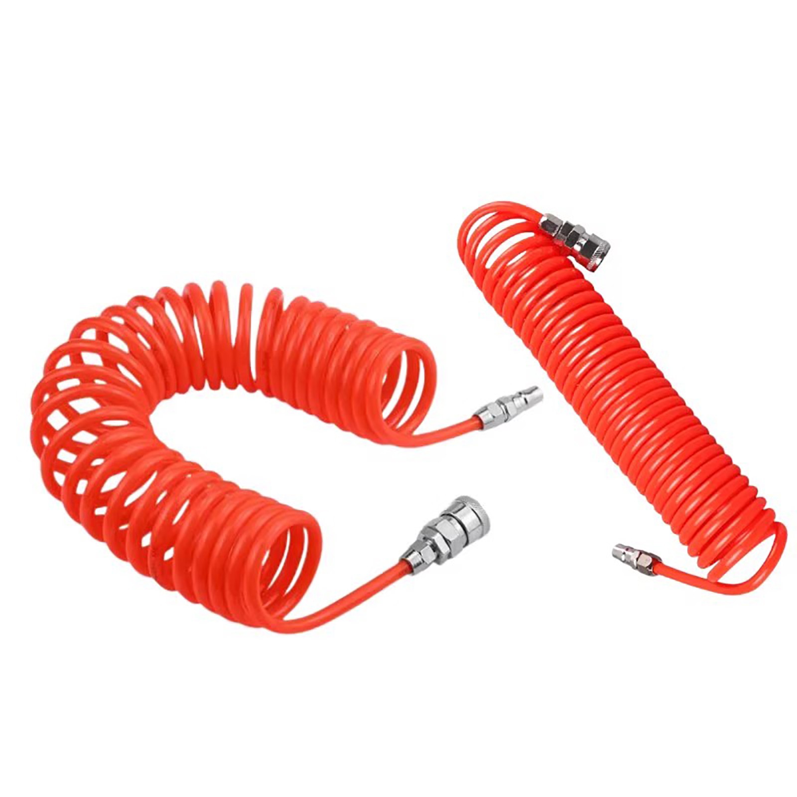 Coiled Air Hose Line 4 – 8mm Bore Quick Release Fittings Couplings Length 3-15m