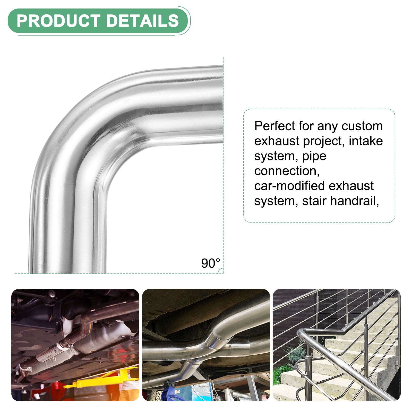 OD 1.3 Inch 90 Degree Mandrel Bend Elbow, Thicken 1.5 mm Height 75 mm