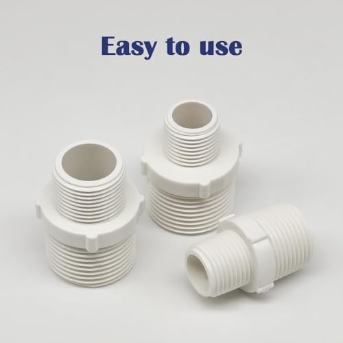 9PCS 1″ to 3/4″ PVC Pipe Fitting Hex Nipple G1 Male X G3/4 Male G1xG3/4
