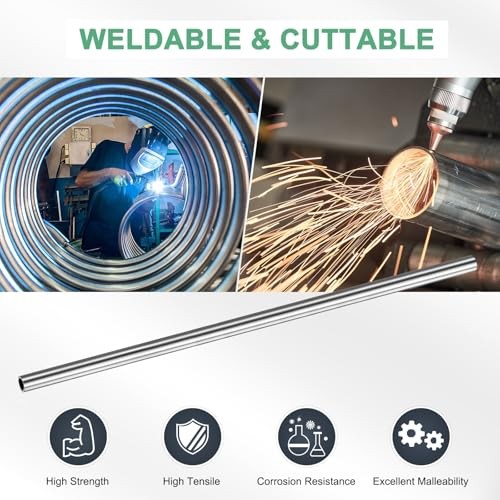 -Pack50mm 316 Stainless Steel Tube, 9mm OD 1mm Wall 9mm x 1mm x 250mm 2
