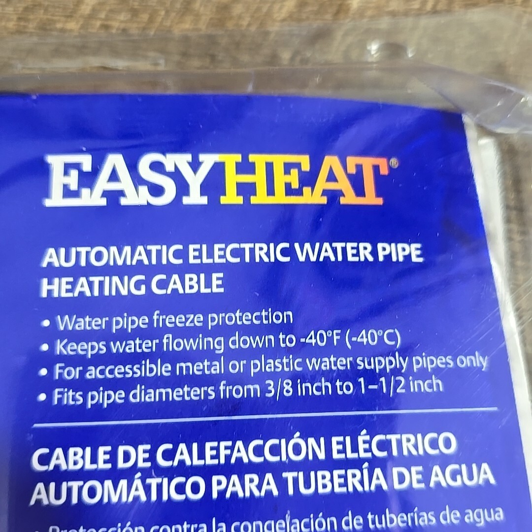 Easy Heat AHB115A Electric Water Pipe Freeze Protect Heating Cable 15 ft.