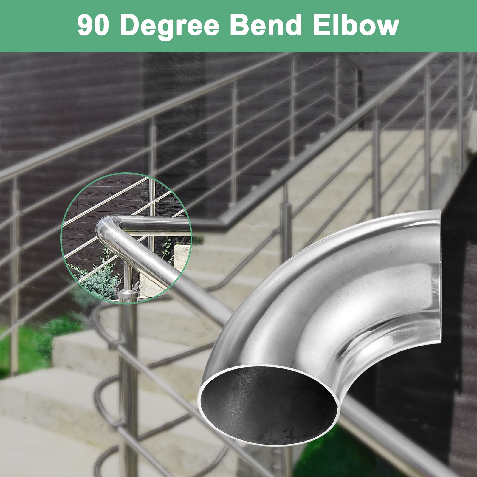 2-Pack OD 2.2 Inch 90 Degree Mandrel Bend Elbow, Thicken 1.5 mm Height 95 mm