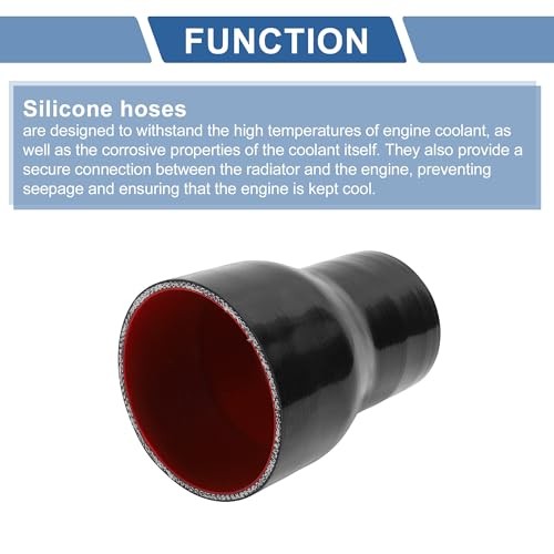 ID 3 to 4 Inch Silicone Reducer Straight 3 to 4″(76mm to 102mm)ID Black,Red