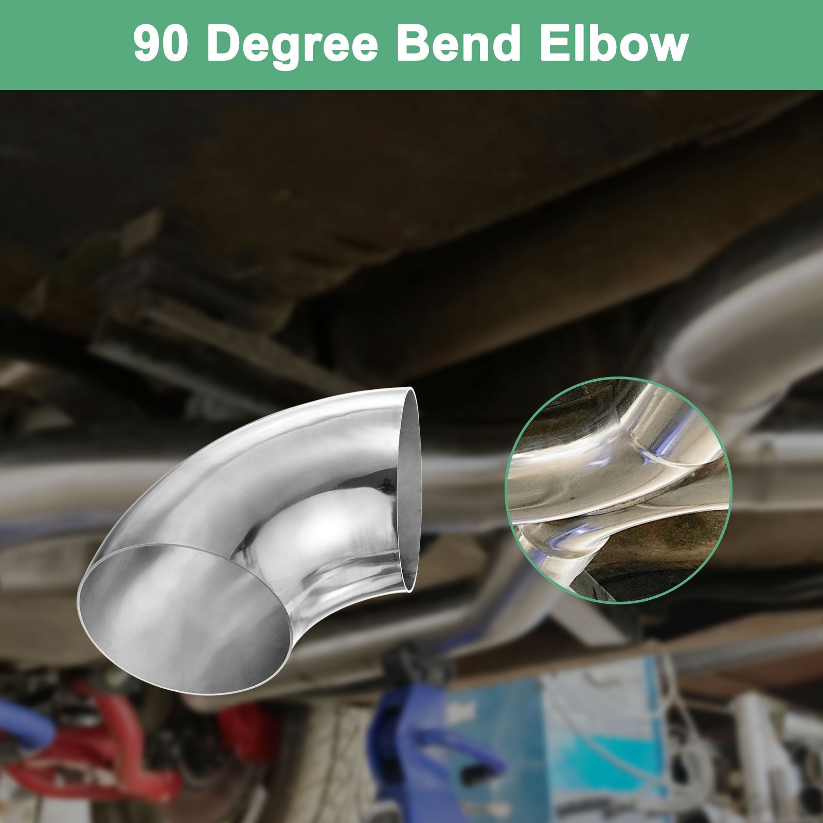 2-Pack OD 4 Inch 90 Degree Mandrel Bend Elbow, Thicken 1.5 mm Height 142 mm