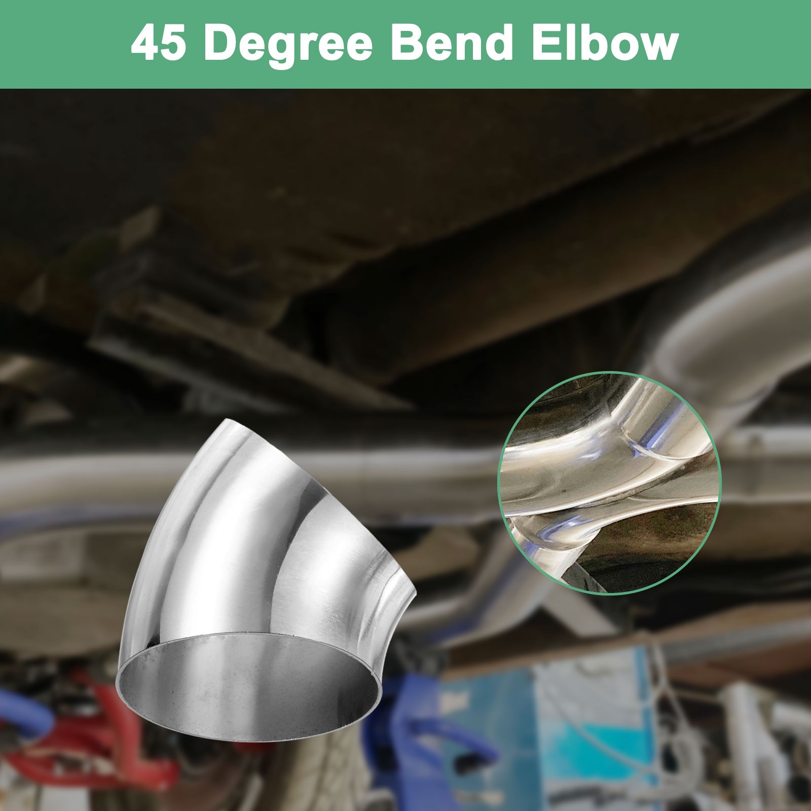 4-Pack OD 3 Inch 45 Degree Mandrel Bend Elbow, Thicken 1.5 mm Height 81 mm