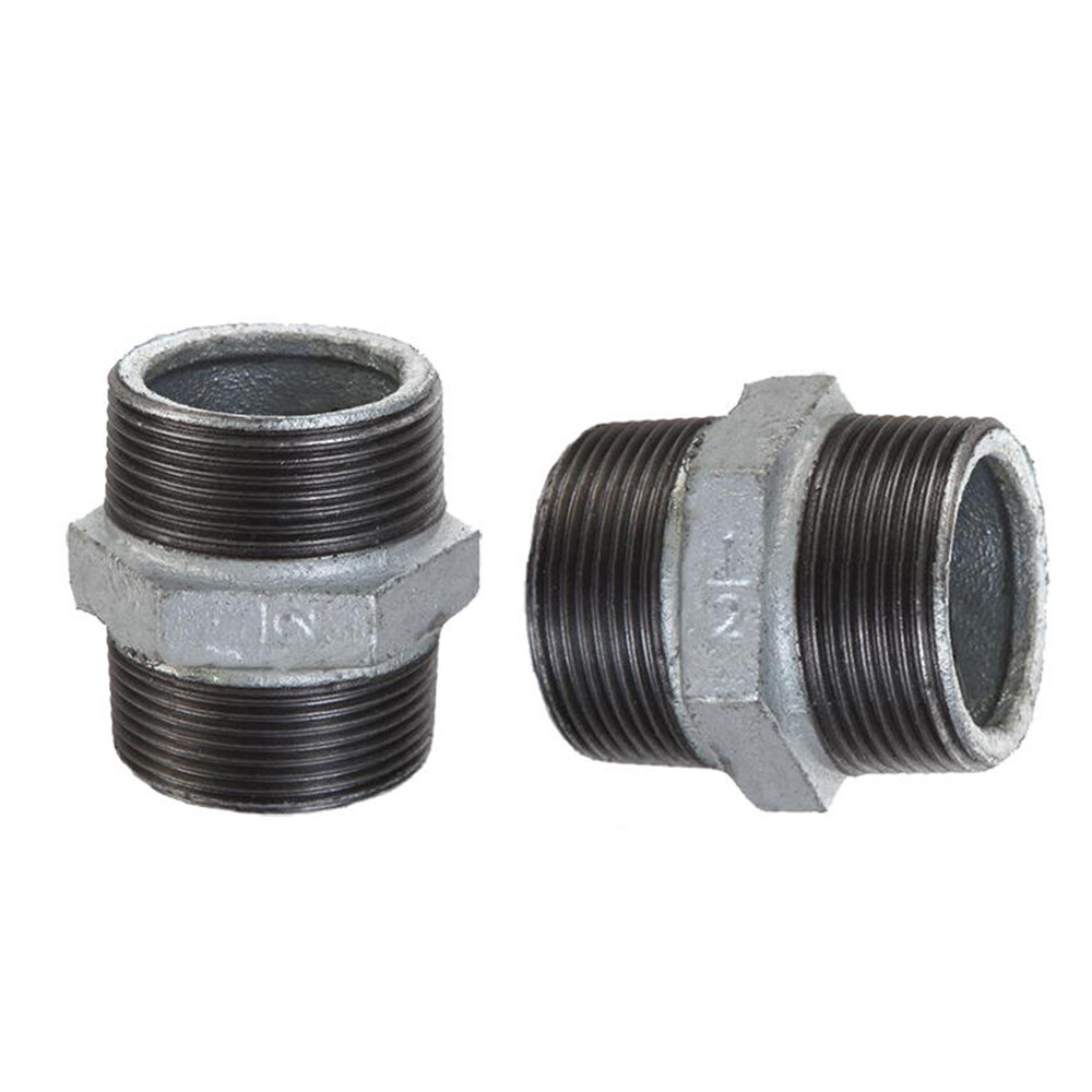 Hex Nipple Galvanized Steel Malleable Iron Pipe Fitting BSP 1/2-3″ Thickening