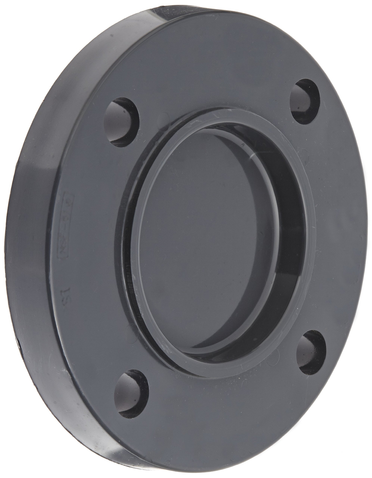 GF Piping Systems PVC Pipe Fitting, Blind Flange, Schedule 80, Gray, 3″