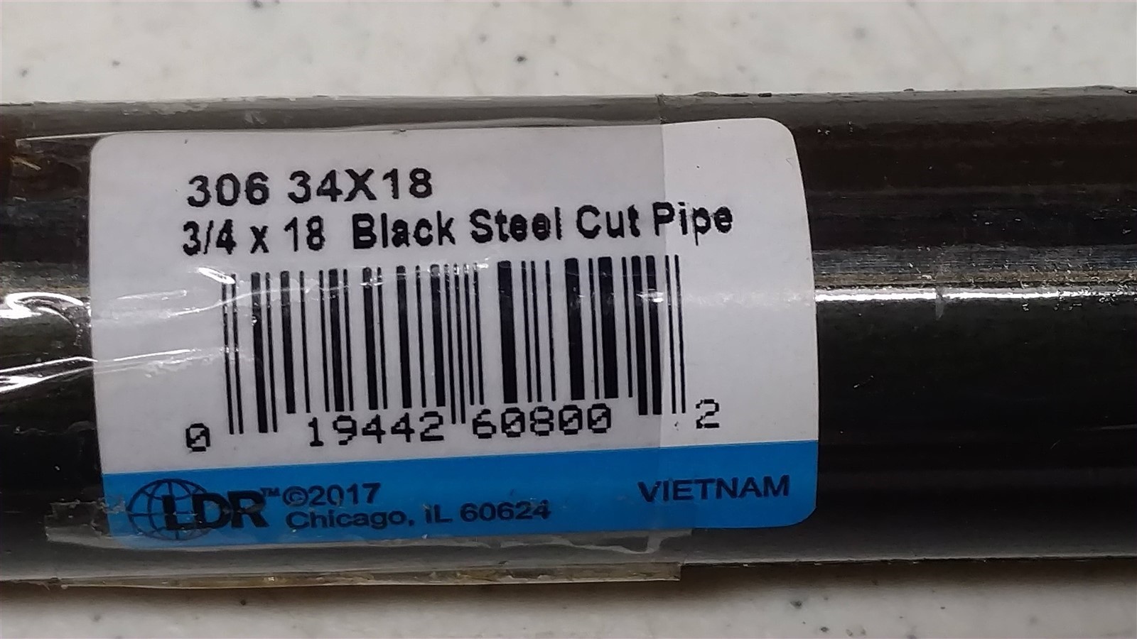 3/4″ x 18″ Black Steel Threaded Gas Pipe (HL8)