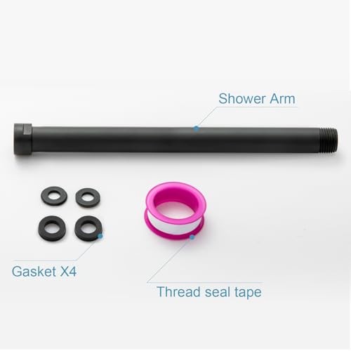 Shower Head Extension Arm Shower Arm Extension Shower Head Matte Black 10 in
