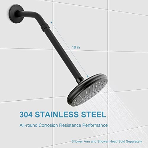 Shower Head Extension Arm Shower Arm Extension Shower Head Matte Black 10 in