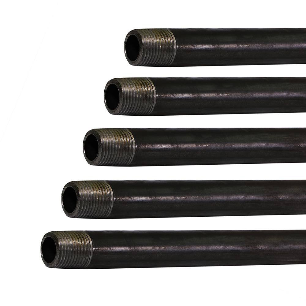 1 In. X 2.5 Ft. Black Steel Pipe (5-Pack)