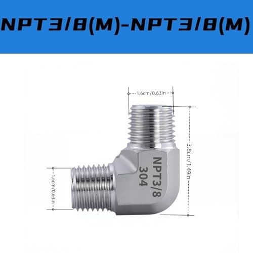 2 Pack NPT3/8 90 Degree Elbow, NPT3/8 Male – NPT3/8 Male, For NPT3/8(M)