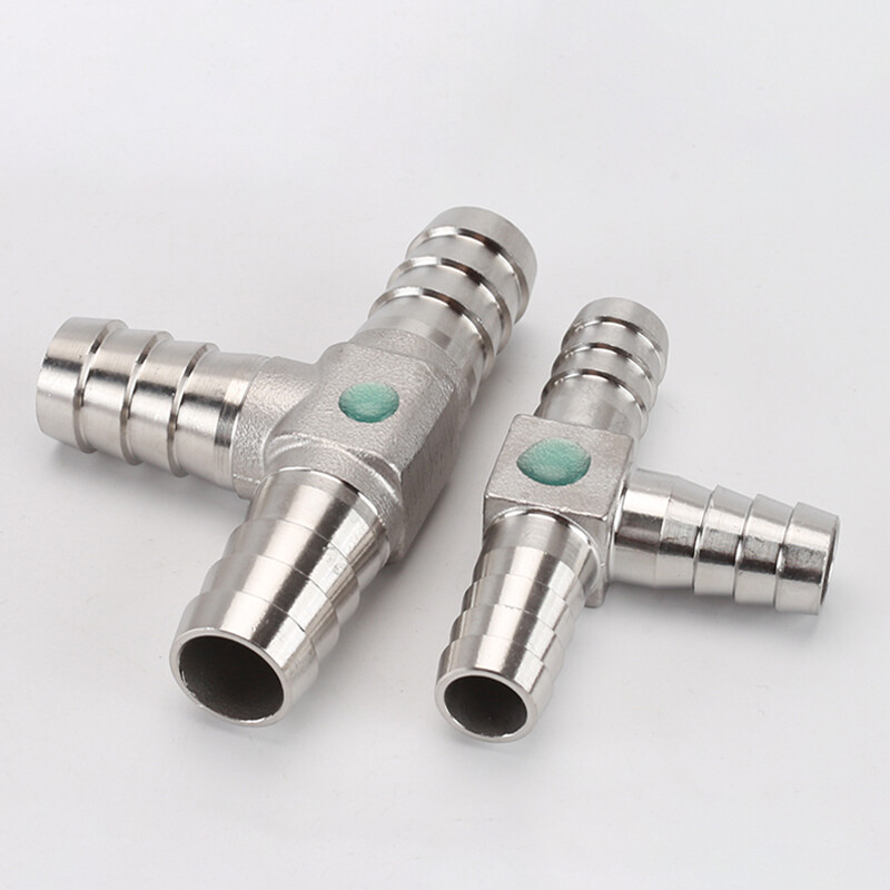 Stainless Steel Fittings Barbed Tail Tee Connector T-Piece Hose Pipe 8mm-32mm