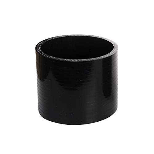 Silicone Heater Hose Straight Coupler 3-Ply Reinforced 3″ ID 3/4″ (19mm) Black