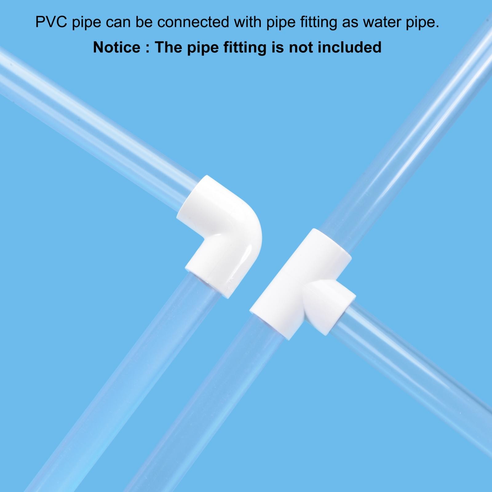 PVC rigid round tube 15mm ID 20mm OD 500mm transparent high transparency