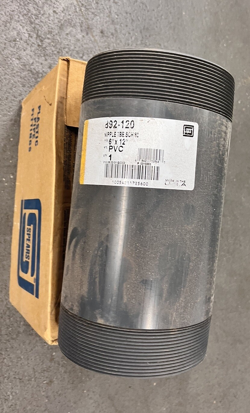 892-120 6″ Mnpt X 12″ Tbe Pvc Pipe Nipple Sch 80