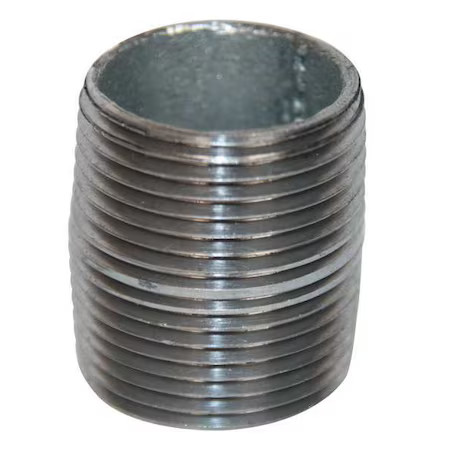 2″ Mnpt Close Tbe Galvanized Steel Pipe Nipple Sch 40, 6P869