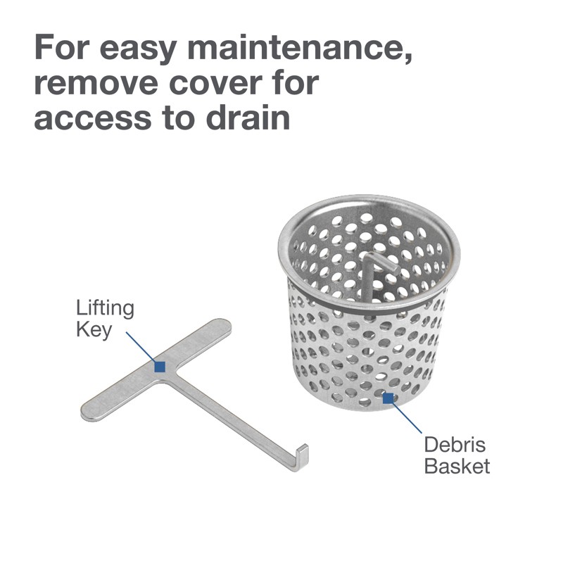 OATEY SD04MBDC QuickDrain SquareDrain 4″ SS 12GPM 2″ Connection