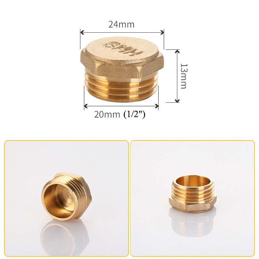 Brass 1/2″ 3/4″ Male/Female Blanking Cap Stop End Lock, Water Gas Pipe Parts