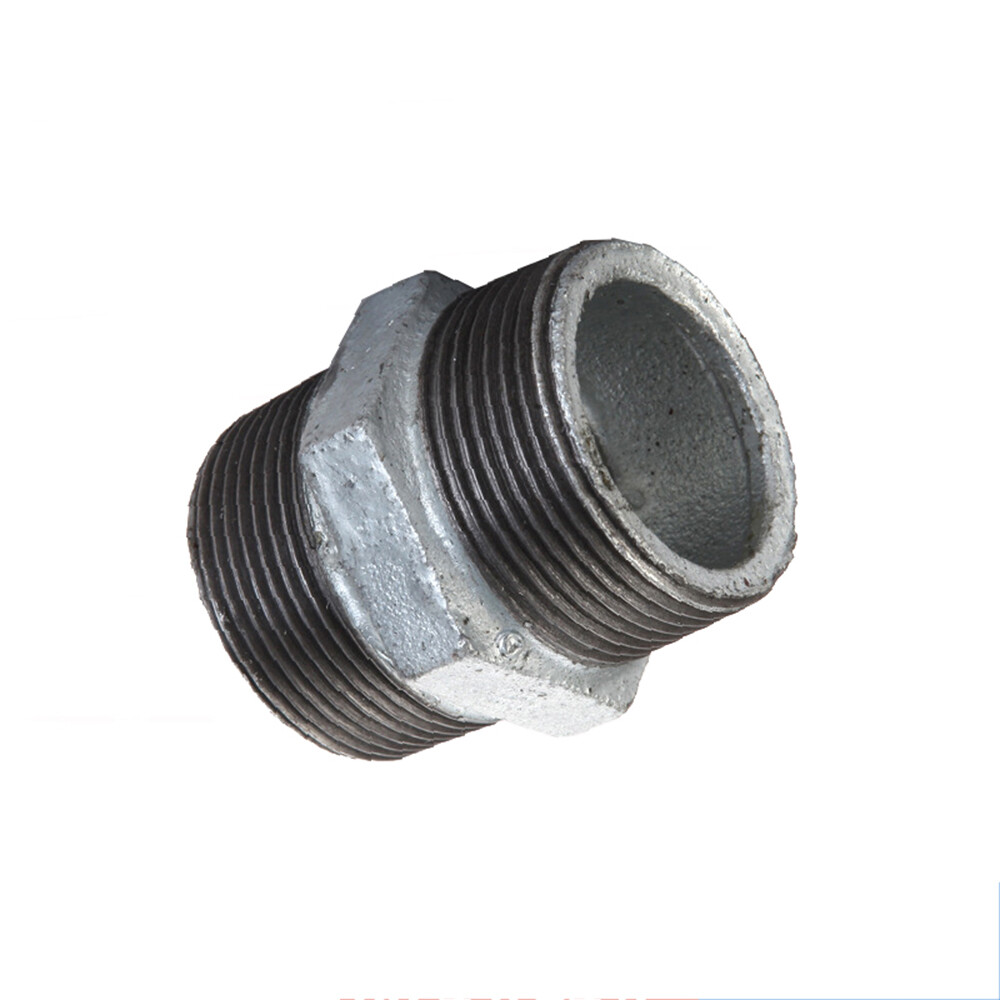 Hex Nipple Galvanized Steel Malleable Iron Pipe Fitting BSP 1/2-3″ Thickening
