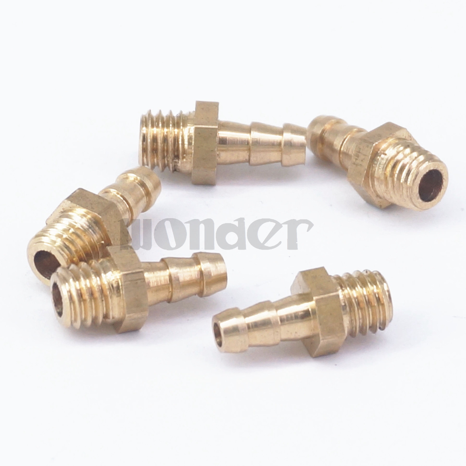 5pcs Hose Barb I/D 4mm x M6 Male Brass coupler Splicer Pipe Fitting Adapters