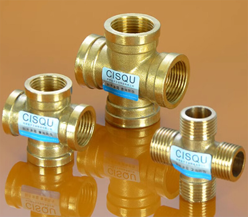 Brass Cross Equal Male/Female Thread 4-Way Connector Pipe Fitting 1/4″ 3/4″ BSP