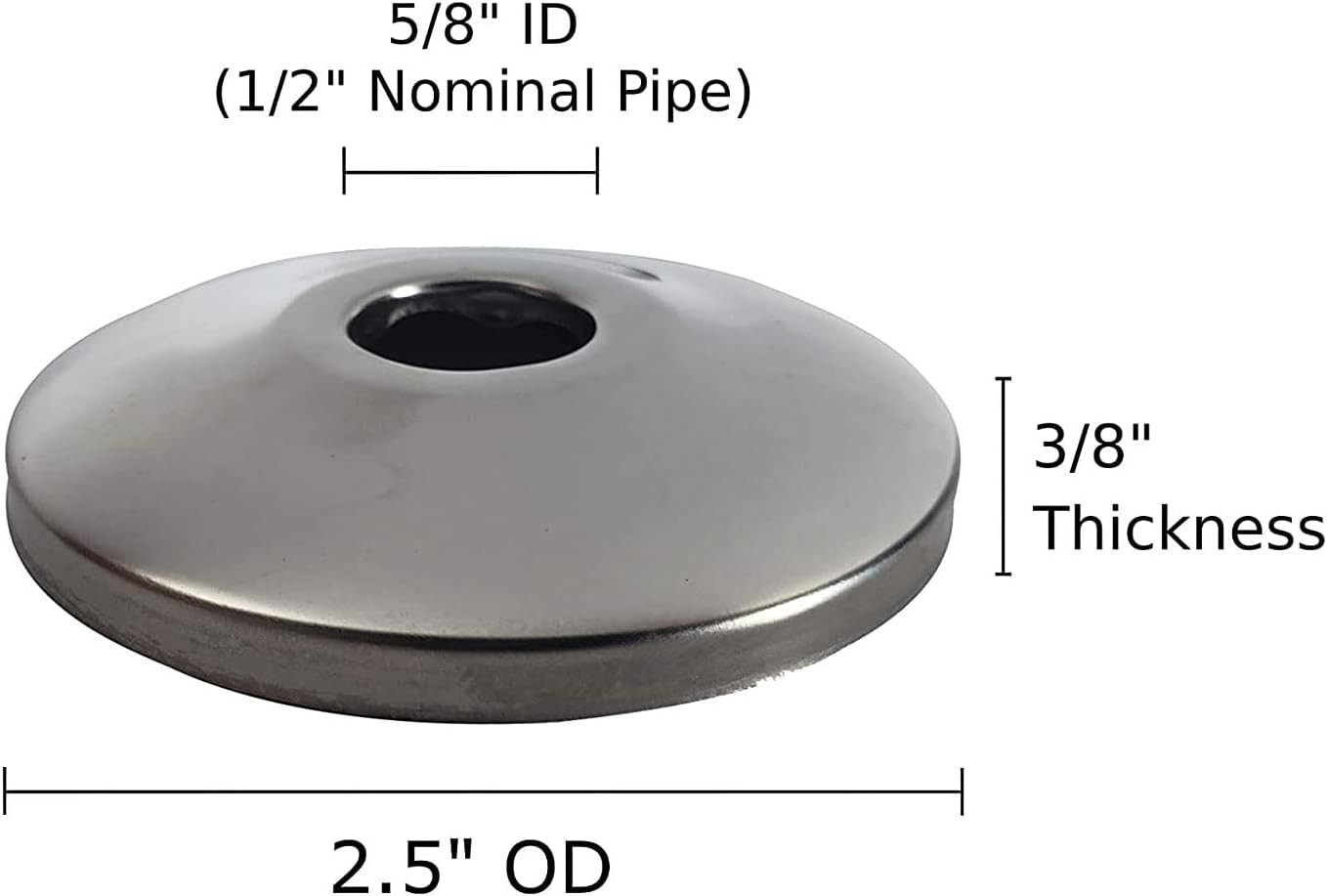 1/2″ Chrome Plated Steel Escutcheon Flange Cover with Sure Grip for 1/2″ Copper,
