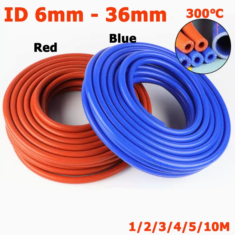 Red/Blue Silicone Braided Hose Tube Reinforced for Water Oil Fuel High Temp 300℃