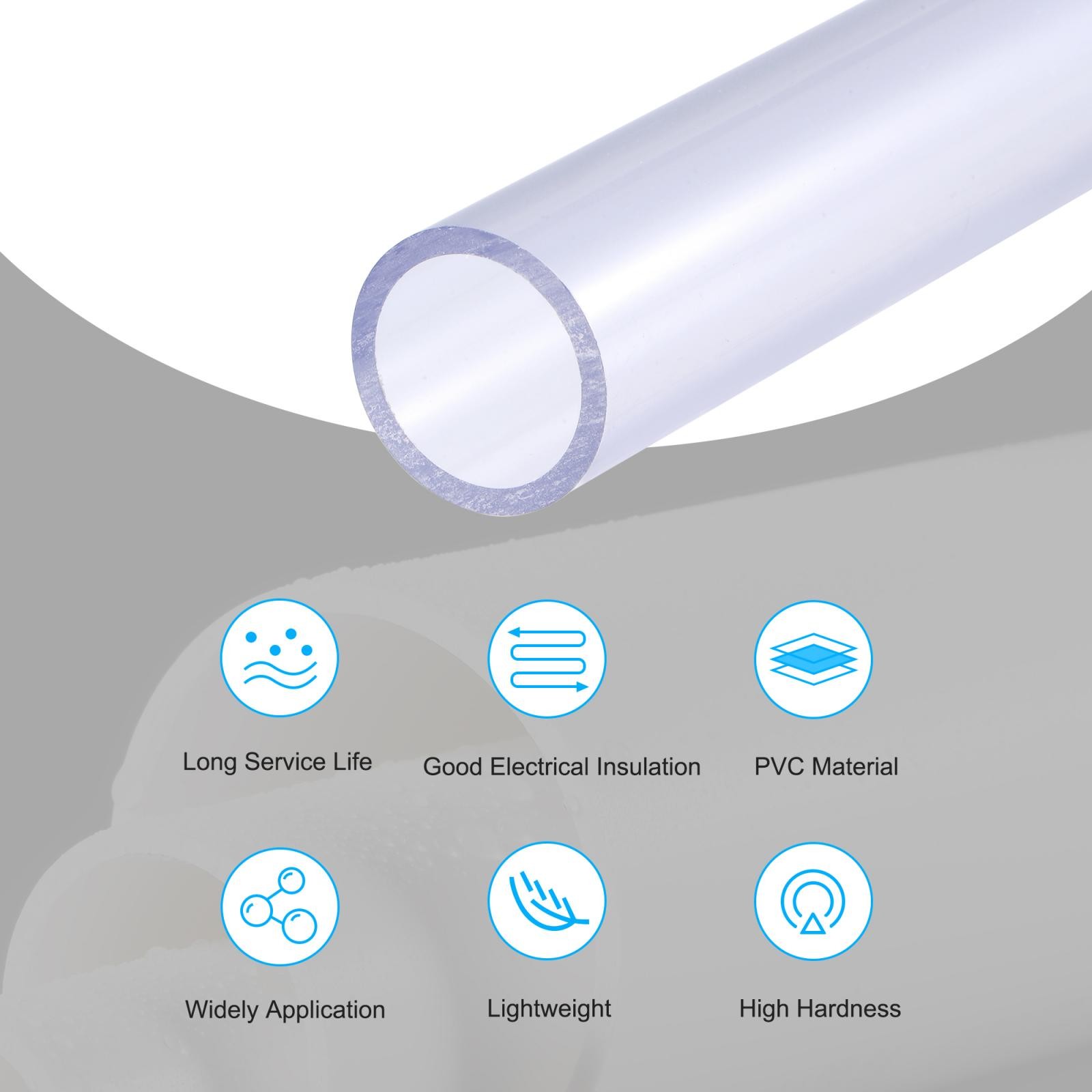 PVC rigid round tube 20mm ID 25mm OD 500mm transparent high transparency
