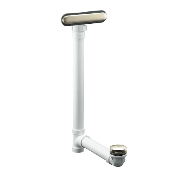 KOHLER 1.5-in bath drain Vibrant Brushed Nickel Foot Lock Drain with PVC Pipe