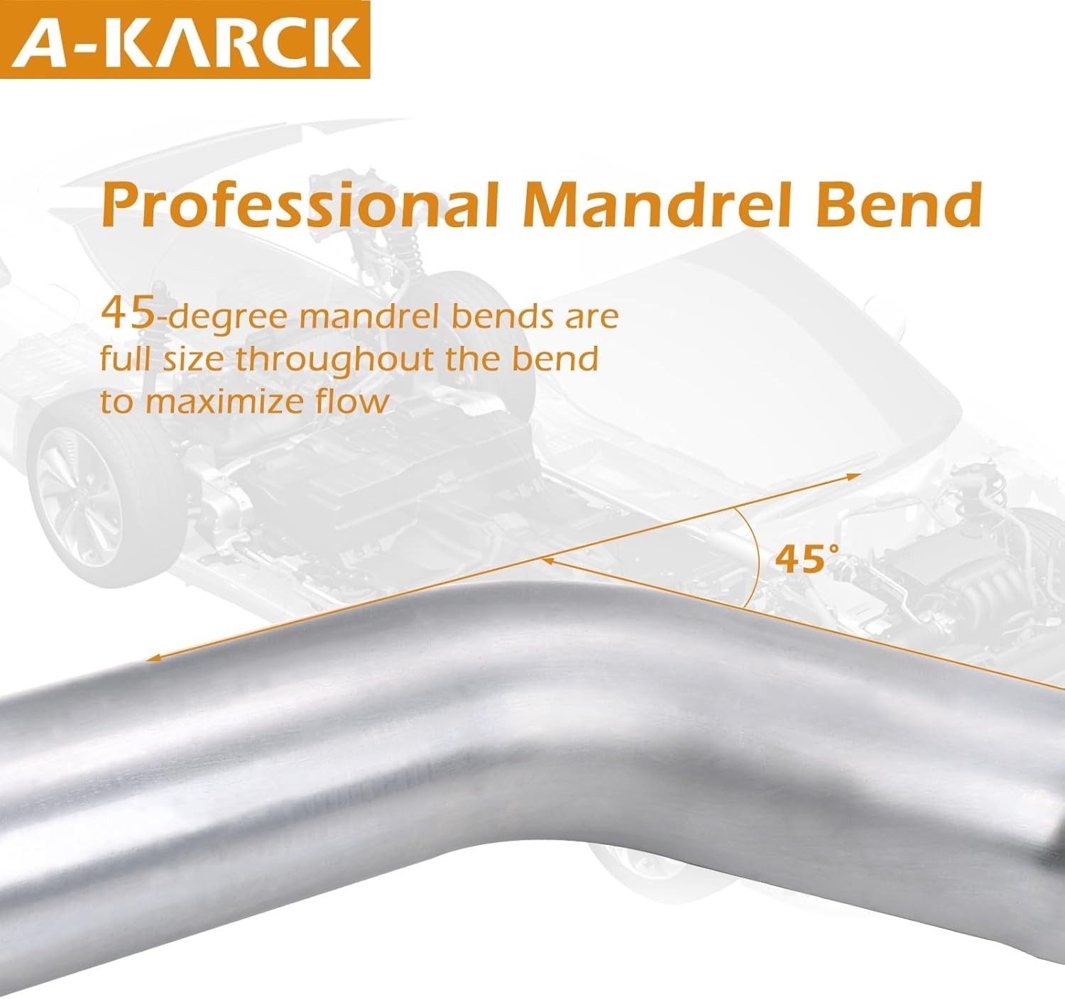 Exhaust 45 Degree Tube 3.5″ OD, Mild Steel Exhaust Pipe 3.5inch 45 Degree 1PCS