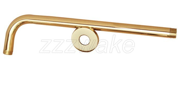 Gold Color Brass Wall Mounted Rain Shower Arm Shower Head Fixed Pipe Zsh102