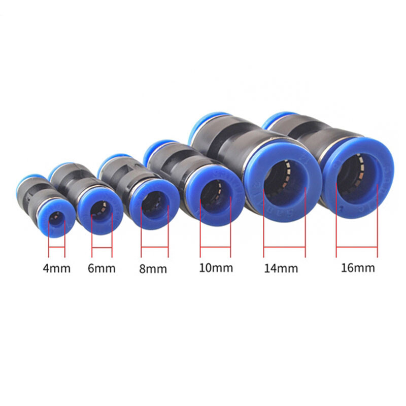 10Pcs I Type PU/PG Straight Push Gas Quick Fittings 4 mm-16 mm Plastic Connector