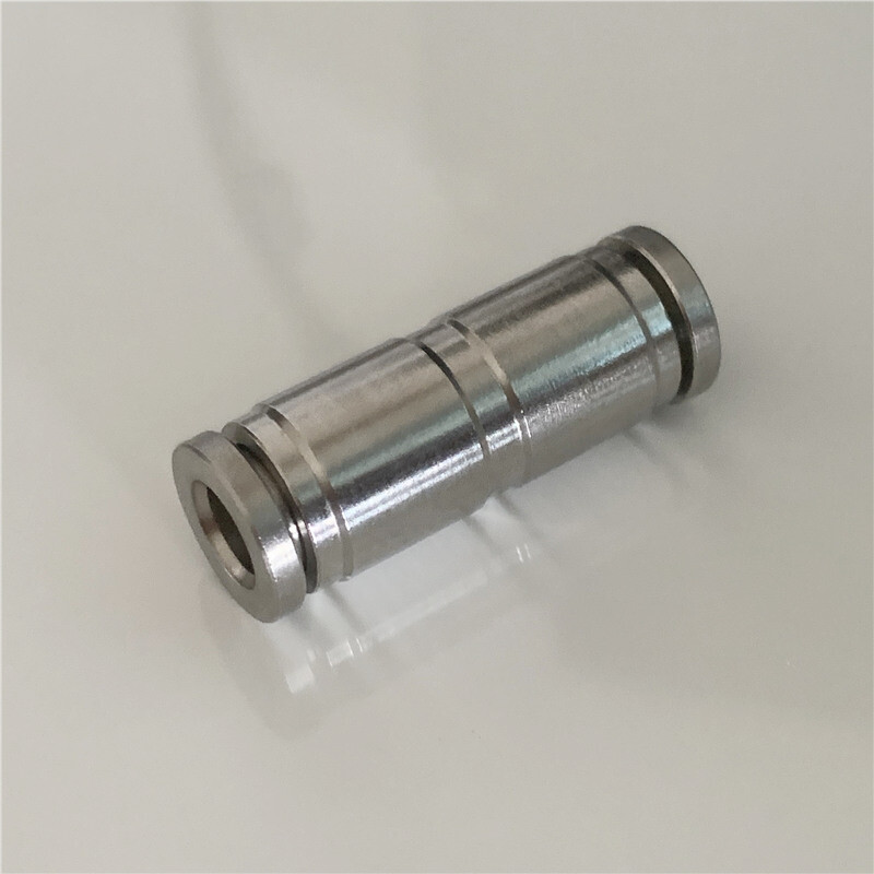 304 Stainless Steel Pneumatic Straight Hose Tube Inline Push Fit Connector Air