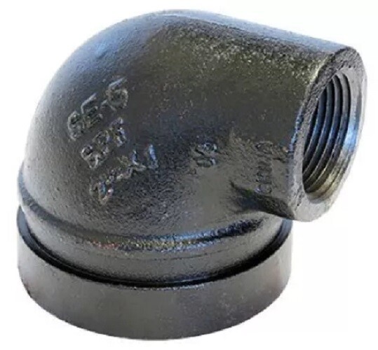 Various Sizes of SPF SE-5 Grooved x FNPT 90 Degree Elbow Reducer Painted Blk DI