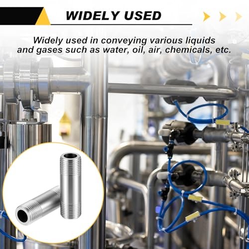 Pcs 30Stainless Steel Pipe Fittings 3/8″ NPT x 3/8″ NPT Male 3/8″ X 3/8″ X 2″ 4