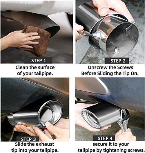 Adjustable 1.75-2.75 Inch Inlet Exhaust Tips, 3.5″ Oval Outlet, Straight-Large