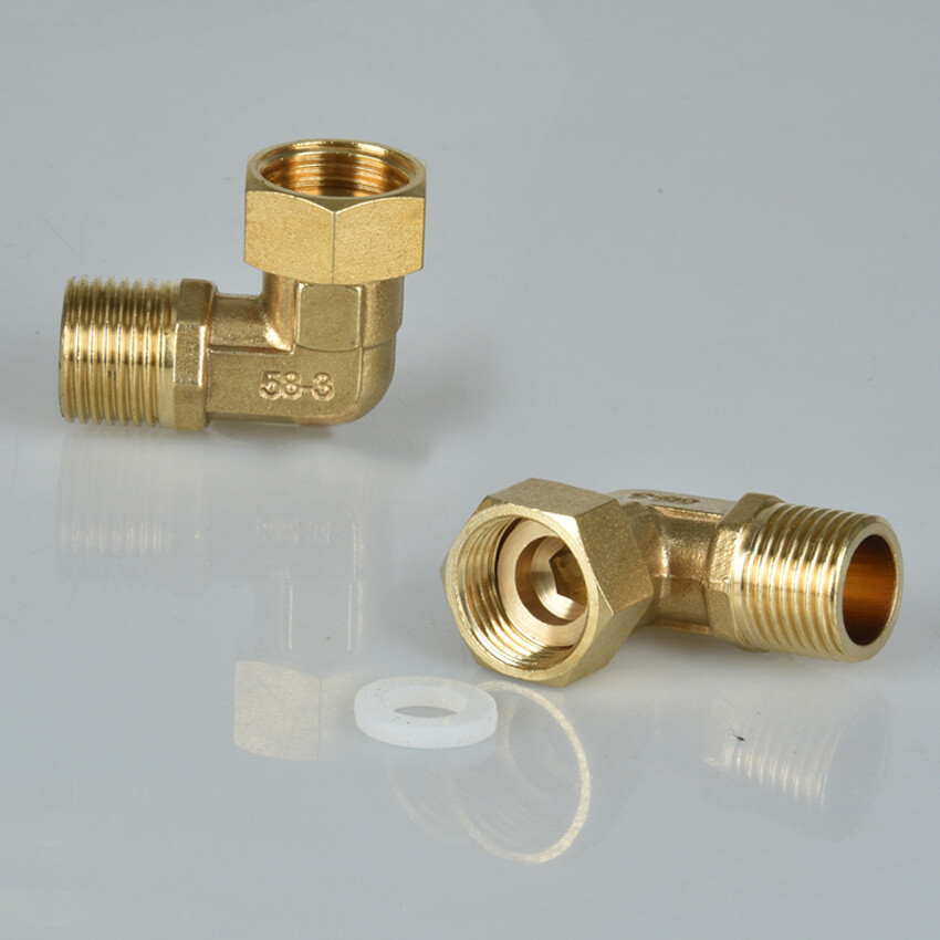 Brass 1/2″ Male x Female Thread Live Nut Elbow Joiner Connector Fittings Adapter