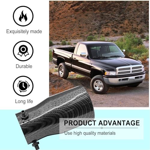 Car Exhaust Tip 2.5 inch Inlet, Adjustable Stainless Steel Exhaust Pipe, Black