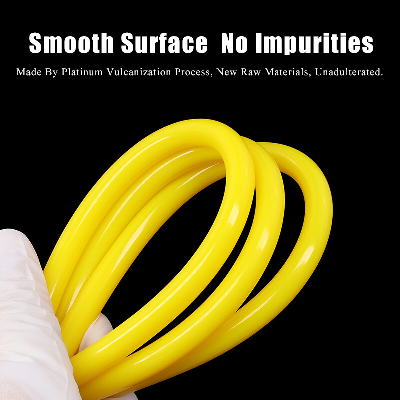 Yellow Silicone Tube Food Grade Beer Milk Flexible Hose Pipe Soft Rubber 1-25mm