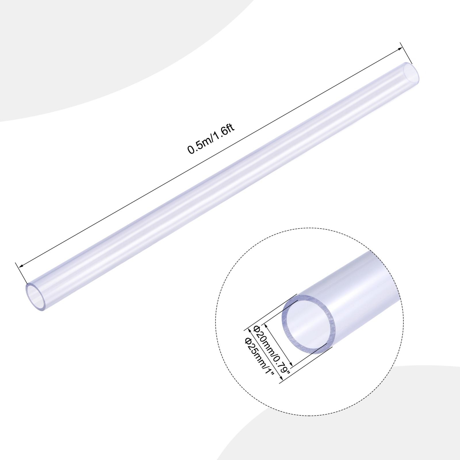 PVC rigid round tube 20mm ID 25mm OD 500mm transparent high transparency
